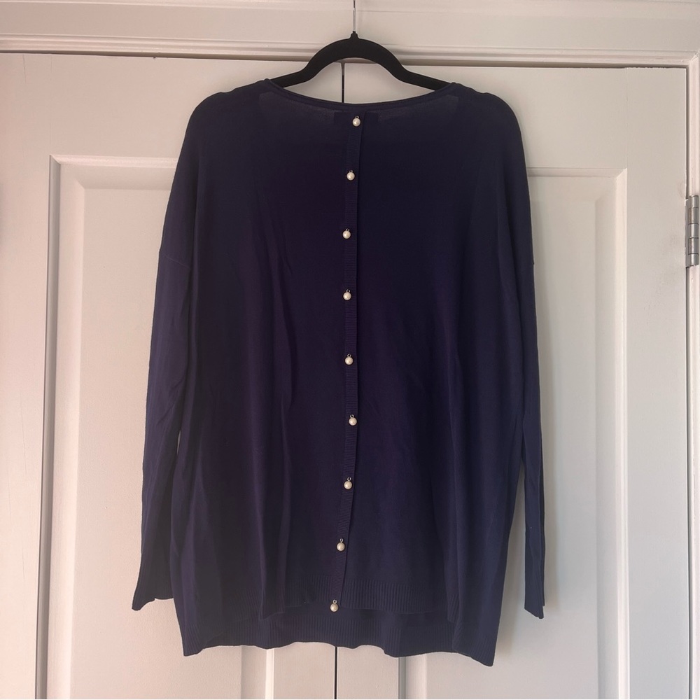 Navy Lightweight Pearl Top Size L.